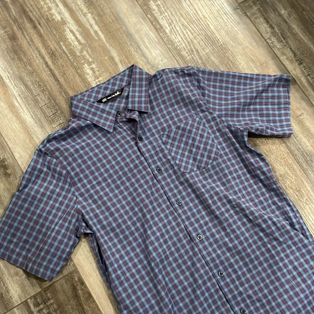 Travis Mathew Plaid Button Down Performance Shirt - image 5
